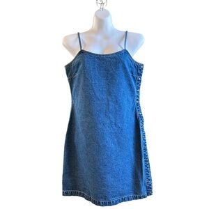 Vintage Y2K Tommy Hilfiger Strappy Blue Denim Mini Dress Size 10, Summer